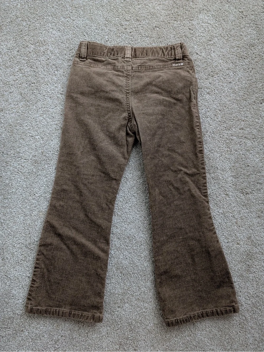 The Children's Place Brown Cord Flare Pants with Studded Pockets